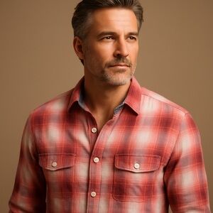 Tommy Bahama Red Plaid Button-Down Shirt – Size M